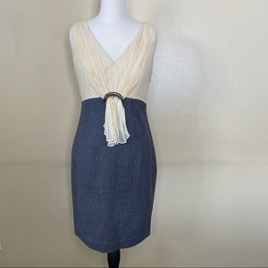 Women’s Kay Unger sleeveless, sheath dress,v-neck, with accent.  Size 6